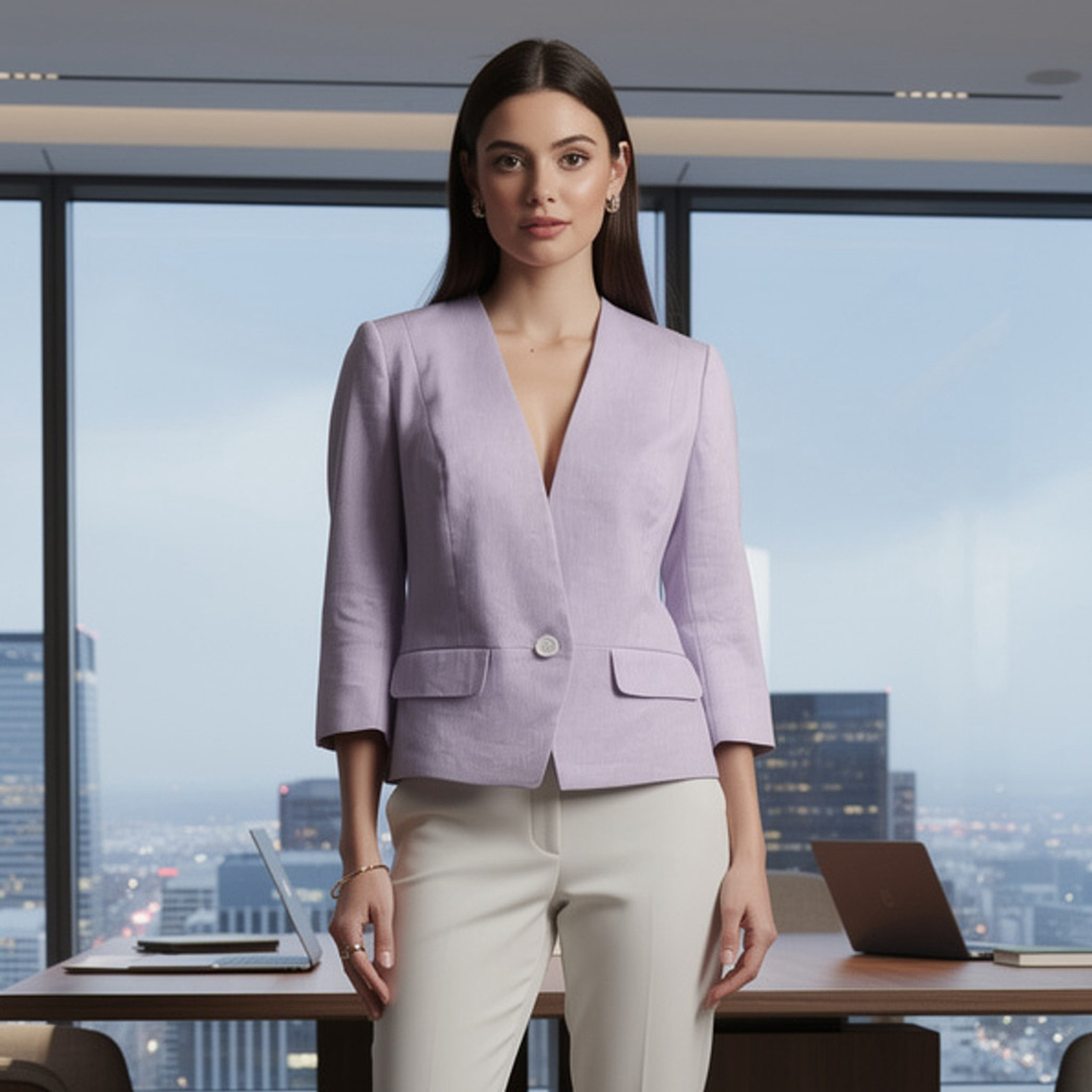 Express Lavender V-Neck Blazer